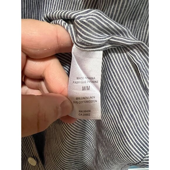 Theory Linen Blend Long Sleeve Button Up Shirt - Size M‎ - Picture 5 of 6